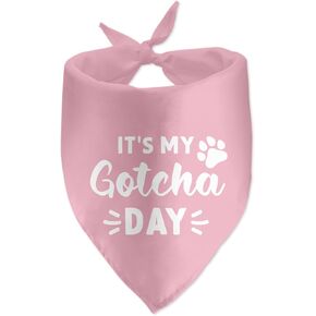 It's My Gotcha Day Pink Dog Bandana Adoption Day for Dogs Pet Bandanas Accessories for Dog Lovers Pet Scarf
