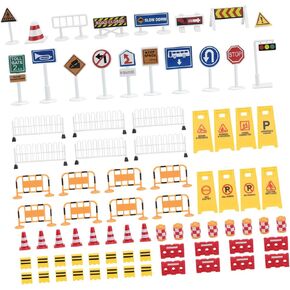 1Set Traffic Barrier Simulation Signs Road Sign for Educational Traffic Cones and Signals for Imaginative Play and Parent Interaction
