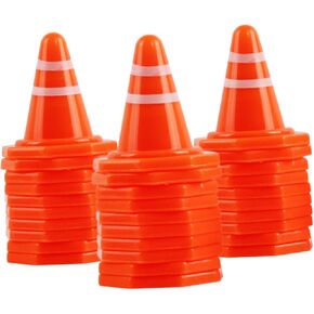 50pcs Mini Traffic Cones Educational for Tiny Simulation Roadblocks and Traffic Signs for Learning and Playtime for School Teaching and