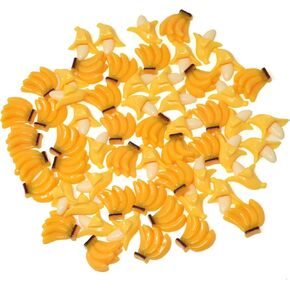 Honbay 60PCS Imitation Banana Slime Charms Fruit Theme Flatback Resin Cabochons Cute Embellishments for Hair Accessories Phone Case Scrapbooking Crafts