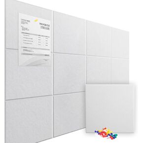 Cork Boards, 47" x 35" Black Bulletin Board,12 Pack Felt Wall Tiles for Walls Felt Board with Safe Removable Adhesive, Cork Boards for Office Prayer Board Pin Board Tack Board Cork Tiles Memo Board