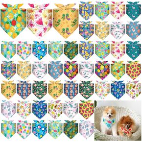 Sanwuta 48 PCS 4th Of July Dog Bandanas for pet dog bandanas Higs Independence Day Divel Triangle American Flag American Purirotic Puppy bibs kerchief kerchief for pet accosities occles a gashable