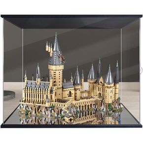 Acrylic Display Case Compatible with Lego 71043 Hogwarts Castle Architectural Model(28.7x18.9x24.8in), Protect Your Collectibles from Dust with a Clear Showcase (Only Box) (with Light+Backboard)