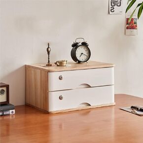 Desktop Organizer Storage Box - Desktop File Cabinet, Flat File Cabinet Storage, Desktop Drawer Cabinet with Lock, Wooden File Cabinet/Desktop Storage Cabinet/Data Cabinet，E-4 Drawer