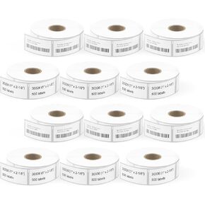 12 Rolls LW White 1" x 2-1/8" Address Labels, Replacement DYMO 30336 - Compatible with DYMO LabelWriter 4XL, 450, 450 Duo, 450 Turbo, 450 Twin Turbo, Not Fit 5XL & 550