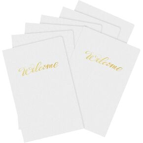 50 Pack 6" x 9" Welcome Pocket Folders Bulk Presentation Employee File Folders with Pockets for Church, Weddings, Party, Conference, Seminars, Bar Mitzvah