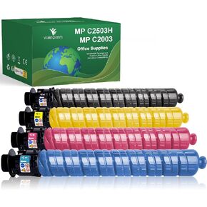 Compatible MP C2003 C2503 Toner Cartridge Remanufactured Replacement for Ricoh C2503H Toner 841918 841921 841920 841919 for Ricoh Aficio MP C2003 C2004 C2503 C2504 Printer (4 Pack,B/C/M/Y)