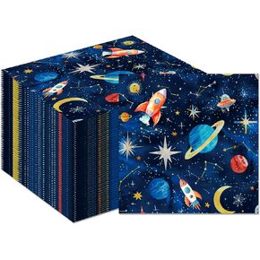 40pcs الفضاء الخارجي الفضاء Planet Party Forms Solar Solar Solar Galaxy Paper Fackins Outer Space موضوع الطرف المناديل الرائحة العشاء ورقة منديل الصاروخ الصاروخ القابل للتصرف في المناديل الشمسية المناديل