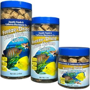 Aquatic Foods Inc. Rilriman Rabres ، تجميد مكعبات محلول ملحي عائم للتجميد من أجل Cichlids ، Discus ، Tetras ، Goldfish ، Bettas ، Angel Fish ، Marines ، جميع الاستوائية ، السلاحف المائية 1.3 أوقية