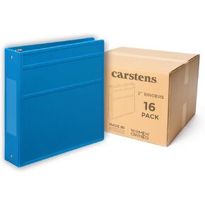 Carstens 2-Inch Heavy Duty 3-Ring Binder - Side Opening, Black, Durable Plastic, Precision No-Gap Rings, Waterproof Covers, No Pockets, Holds 300 Letter-Sized Sheets, BPA-Free, Made in USA (5829-3R)