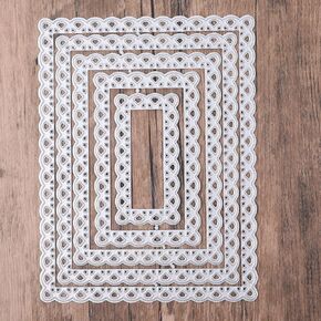 5 PCS Nested Rectangle Frame Cutting Dies, Metal Dies for Paper Crafting Card Making, Rectangle Border Nesting Frame Die Cut, Rectangles Embossing Template Stencil for Card Making