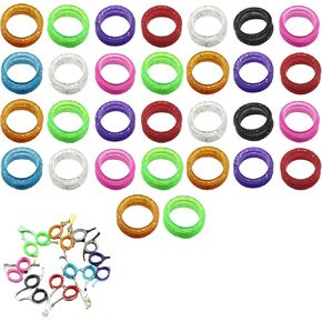 30 Pcs Soft Silicone Scissors Finger Rings,Soft Silicone Scissors for Pet Grooming Scissors Accessories for Animal Hair Cutting,Finger Ring Thumb Inserts Grips for Dog Hair Cutting.