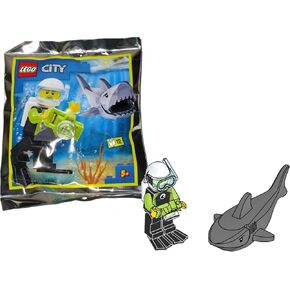 LEGO City Minifigure - Male Diver in Wetsuit (with Camera, Fish, and Sea Plant) 60221