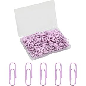 100 Pcs Paper Clips, 1.1inch Vinyl Coated Paperclips for Office, School, DIY, Bookmarks and Document Organization（White）