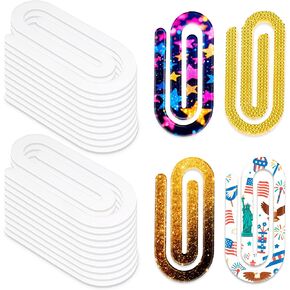 Joyclub 12 Pcs Sublimation Blanks Bulk Acrylic Jumbo Paper Clips Bookmarks 4" x 2" for Heat Transfer Teacher Office School Home Supplies DIY Craft Decor Gifts