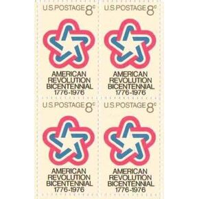 American Revolution Bicentennial Sheet of 4 x 8 Cent US Postage Stamps Scot 1432