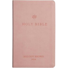Custom Personalized Pink ESV Bible | Small Text | Blush Pink Engraved Name | Faux Leather Premium Church Bible | English Standard Version Translation with Lay Flat Design