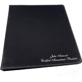 Custom Binder Personalized with Business or Name (Rawhide with Black)