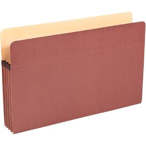 Pendaflex Recycled File Pockets, Legal Size, Red Fiber, 3.5" Expansion, 25/BX (E1526E)