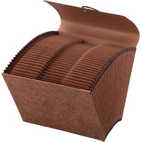 Office Depot® Brand Paper Expanding File With Flap, 31 Pocket, Expansion 2", 8 1/2" x 11", Letter, 30 % Recycled, Brown, Pack of 1
