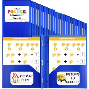 48 Pack Take Home Folders with 2 Pockets Homework Privacy Folders for Students Heavy Duty Plastic School Classroom Connector Teachers Parents (Blue)
