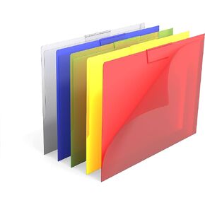 Staples TRU RED Heavy Duty Plastic File Jackets, 1-Pocket, Letter Size, Assorted Colors, 15/Carton (TR36053/36053VS)
