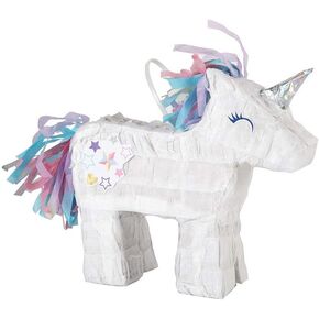 Magic Mini Unicorn Pinata - 7.25" x 2.5" - Adorable White Cardboard & Paper Party Decor, Perfect for Birthdays & Unicorn-Themed Events - 1 Pc.