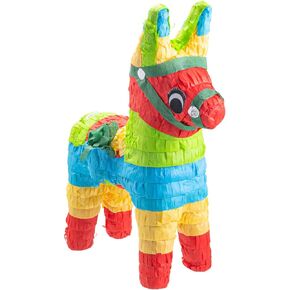 Donkey Burro Pinata - Piñatas for Birthday Fiesta, Cinco de Mayo, Coco Themed Parties for Kids - High Quality Paper - Easy to Fill with Candy and Favors - Mexican Party Decorations