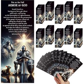 100 Pcs Armor of God Bookmarks Christian Gifts Gifts Bible Verse Bookmarks Bulk Christian Gospel Mission Cards for Class Student Teenager Sunday School Church Sabbath(Silver Black) in Saudi Arabia