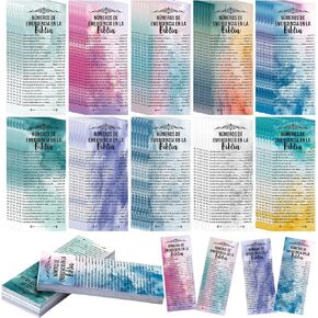 100 PCS أرقام الطوارئ الإسبانية للكتاب المقدس المرجعية بطاقات مسيحية ملهمة الهدايا المسيحية الإسبانية لتشجيع اليومية لصالح كنيسة العطلات في مدرسة الأحد مدرس (براون)