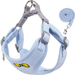 Fleece Dog Harness with Leash,Dog Harness for Small Dogs, Reflective Stripes,Step-in, Pink,XL