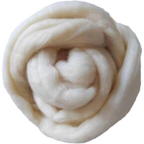 iMongol- Carded Lambs Wool Stuffing Batting for Needle Felting, Knitted Toys, Crafts, Bright Creations, Pillow Filler, Stuffed Animals, Cushions,Super Clean Fine, Natural White(4oz)