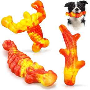 Tough Dog Toys for Aggressive Chewers 3 Pack - for Dogs 15-75 lbs-Indestructible Dog Chewers for Medium&Large Breeds - Bacon Flavored - Keep Dog Busy While Traveling and Alone