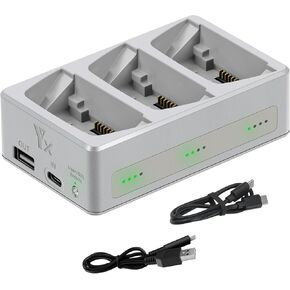 Two-Way Battery Charger with Storage Charge for DJI Flip Drone,3 Batteries Charging Hub Accessories