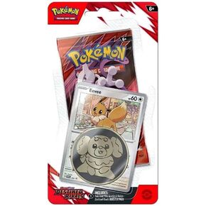 Pokemon TCG Trading Card Game Scarlet and Violet Destined Rival Single Pack Booster with Coin and Promo Card (Eevee)