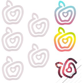 5 Pcs Sublimation Paper Clips Blanks Heart Shape Acrylic Paper Clips for Heat Transfer DIY Crafts Gift Home Office School Use (Apple)