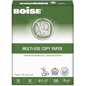 Boise X-9 Paper, 92 Bright, 8 1/2" x 11" 20 lb, 500 Sheets Ream - 2 Pack