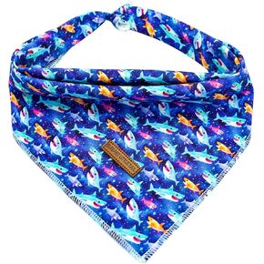 Elegant little tail Dog Bandana- Shark Spring Soft Puppy Bandana Cute Scarf Handkerchief Boy Pet Bibs Scarf for Square Kerchief for Small Large Dogs
