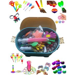 تفضل حفلة Moon Waves Party ألعابًا مع قضية تخزين متشددة ألعاب تململ 66 PCS Pack for Kids Goodie Pags Follers ، جوائز الفصول الدراسية ، صندوق الكنز ، ألعاب مربع الجوائز ، للبنين والبنات