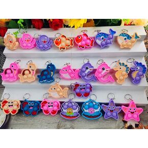 24 Packs Bulk Mini 10 designs Ocean Animal Classroom Students Prizes from Teacher,Sea Creature Birthday Party Favors Baby teething fidgets