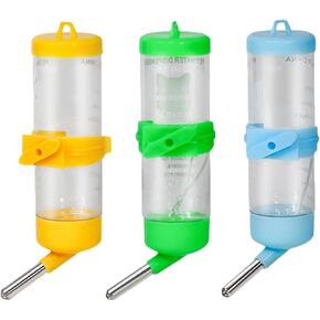 3 PCS 8.45 oz Hamster Water Bottles, No Drip Hanging Small Animal Drinking Bottles,Cage Water Bottles for Hedgehog/Squirrel/Hamster/Gerbil/Guinea Pig/Rabbit