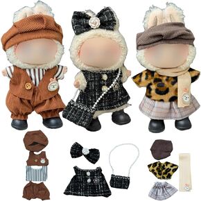 Path Gaming 3 Sets of Doll Clothing for 15 and 17cm Dolls , 3 Sets of Outfits deisgned for Both 15 and 17cm Sitting and Standing Dolls. Dolls NOT Included. (Set 1)