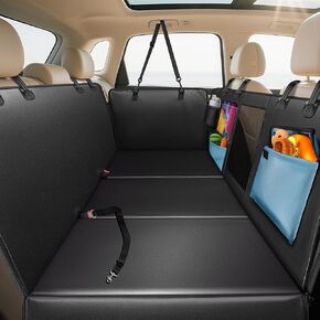 Dog Car Seat Cover for Back Seat 53", Upgraded PU Leather Back Seat Extender with Hard Bottom Holds 400LBS, Waterproof Anti-Scratch, Backseat Cover for Dogs in Car, SUV & Small Truck