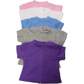 American Fashion World T-Shirts Set for 18-Inch Dolls | 5 Pieces | Premium Quality & Trendy Design | Dolls Clothes | Outfit Fashions for Dolls for Popular Brands