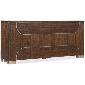Melange Contours Credenza in Dark Brown Wood by Hooker Furnishings