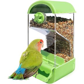 No Mess Parrot Automatic Feeder Prevent Spills,Bird Feeder for Cage,Parakeet Cage Accessories,for Parakeets,Budgerigars,Cockatiels,Squirrel Finches,Lovebirds,Budgies,Canaries
