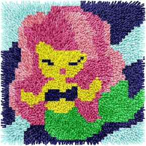 Latch Hook Kits for Adults Kids Beginners, Latch Hook Rug Kit Rug Making Craft Art for Girls Boys Christmas Gifts Printed Canvas Precut Yarn Crochet Tool DIY Knitting 12 * 12IN