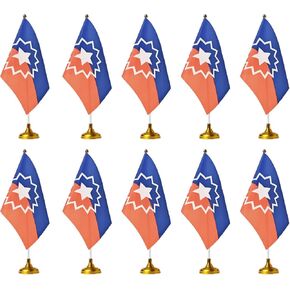 WXTWK 12 Pack Juneteenth Desk Flag Small Mini June 19th 1865 Black History Month Office Table Flags with Stand Base Decorations