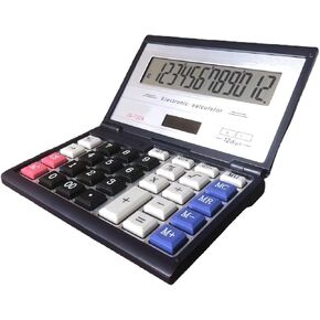 Maizoon Solar Dual Power Calculator with 12-Digit Display Large Screen Folding Flip Cover Big Button Portable Computing Tool for Finance Business Office and School