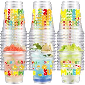 VDESFUEBY 40Pcs School's Out for Summer Party Cups 12oz Drinking Cups End of School Year Party Party Decorations Last Day of School Classroom Disposable Plastic Cup for Summer Birthday Party Supplies